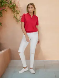 U.S. Polo Assn. Women Polo Collar T-Shirt