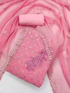 KALINI Floral Embroidered Unstitched Dress Material