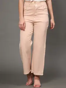 BAESD Women Jean Relaxed Fit High-Rise Cropped Cotton Jeans