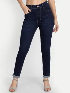 BAESD Women Jean Skinny Fit Mid-Rise Whiskers Cotton Jeans