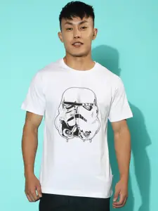 VEIRDO White Star Wars Graphic Printed Cotton T-Shirt