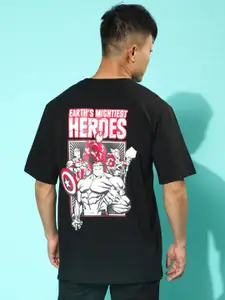 VEIRDO Marvel Graphic Printed Oversized Cotton T-Shirt