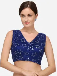 Amrutam Fab Embellished Silk Saree Blouse