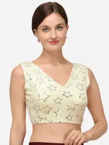 Amrutam Fab Embellished Sequenced Velvet Saree Blouse