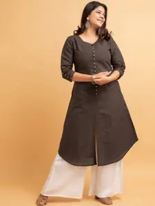 SUTI  Round Neck Beads And Stones Pure Cotton Kurta