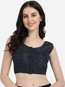 Fab Dadu Round Neck Silk Saree Blouse