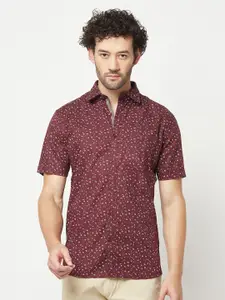 Crimsoune Club Slim Fit Abstract Printed Pure Cotton Casual Shirt
