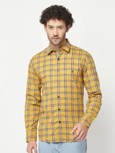 Crimsoune Club Slim Fit Checked Pure Cotton Casual Shirt