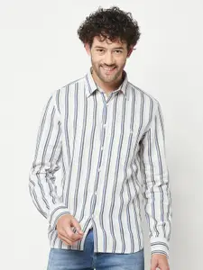Crimsoune Club Slim Fit Opaque Striped Casual Shirt