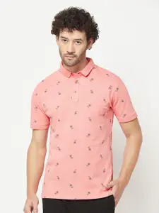 Crimsoune Club Conversational Printed Polo Collar Slim Fit T-shirt