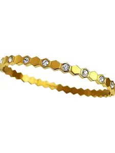VIEN Gold-Plated Stone-Studded Kada Bracelet
