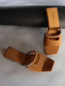 DressBerry Women Beige Open Toe Flats