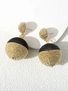 Bellofox Black Sphere Shaped Drop Earrings