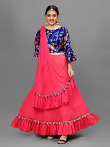 FASHION DREAM Girls Floral Printed Ready to Wear Lehenga & Blouse With Dupatta