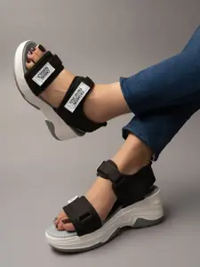 Shoetopia Colourblocked Block Heels