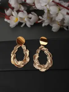 Bhana Fashion Gold Plated Contemporary Drop Earrings