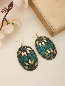 Bhana Fashion Gold Plated Contemporary Drop Earrings