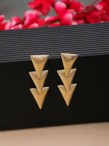 Bhana Fashion Gold-Plated Triangular Drop Earrings