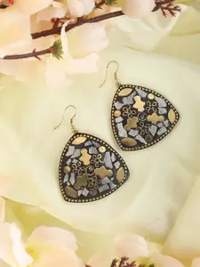 Bhana Fashion Gold Plated Triangular Drop Earrings