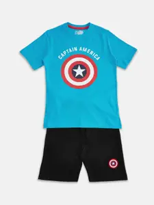 Pantaloons Junior Boys Captain America Printed T-shirt with Shorts