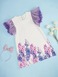 Pantaloons Junior Girls Floral Print Cotton A-Line Dress