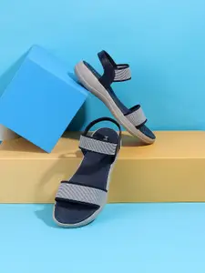 Metro Woven Design Open Toe Comfort Heels With Backstrap