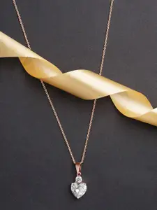 DressBerry Rose Gold & White Brass Rose Gold-Plated Open Necklace
