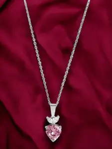 DressBerry Pink Brass Silver-Plated Necklace