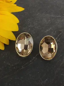 Crunchy Fashion Gold-Toned Contemporary Studs Earrings