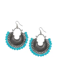 Crunchy Fashion Silver-Plated Contemporary Drop Earrings