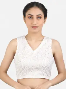 Llajja Block Printed Pure Cotton Non Padded Saree Blouse