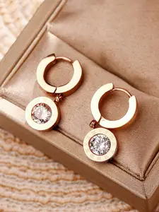Jewels Galaxy Rose Gold Contemporary Hoop Earrings