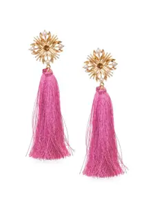 Crunchy Fashion Gold-Plated Tassel Contemporary Drop Earrings