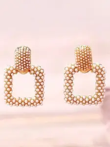 Crunchy Fashion Gold-Plated Square Drop Earrings