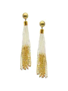 Crunchy Fashion Gold-Plated Tassel Contemporary Drop Earrings