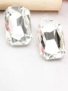 Crunchy Fashion Silver-Plated Contemporary Hoop Earrings