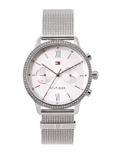 Tommy Hilfiger Women Embellished & Stainless Steel Textured Analogue Watch TH1782301W