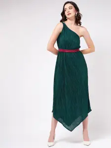 Zima Leto Pleated One-Shoulder Maxi Dress