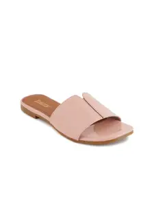 The Roadster Lifestyle Co. Pink Slip On Open Toe Flats