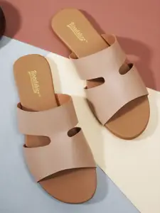 The Roadster Lifestyle Co. Beige Cut-Out Open Toe Flats