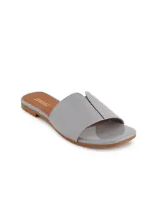 The Roadster Lifestyle Co. Grey Slip On Open Toe Flats
