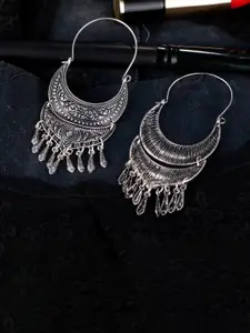 Crunchy Fashion Rhodium-Plated Contemporary Chandbalis