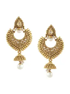 Crunchy Fashion Gold-Toned Contemporary Drop Earrings