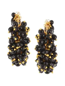 Crunchy Fashion Black Contemporary Loop Earrings