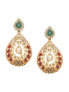 Crunchy Fashion Artificial Stones Studded Drop Earrings