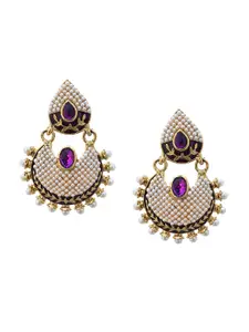 Crunchy Fashion Purple Contemporary Drop Earrings