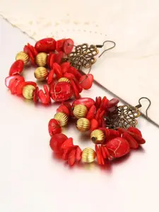 Crunchy Fashion Rhodium-Plated Contemporary Shaped Drop Earrings