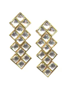 Crunchy Fashion Gold-Plated Geometric Drop Earrings