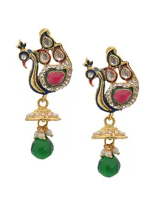 Crunchy Fashion Peacock Shaped Drop Earrings