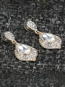 Crunchy Fashion Gold-Plated Contemporary Studs Drop Earrings